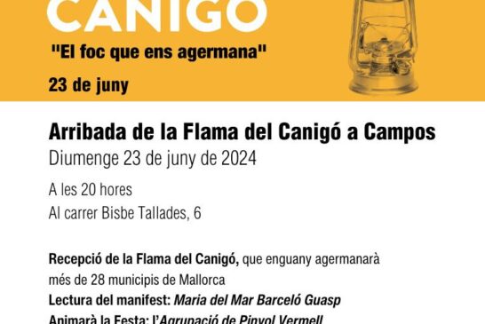 La flama del Canigó arribarà a Campos per Sant Joan