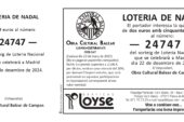 A la venda la loteria de Nadal de l'OCB - Campos