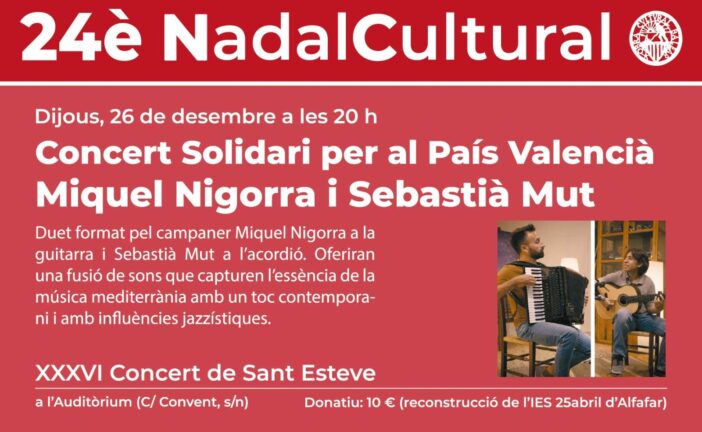 Concert solidari per recaptar fons per València