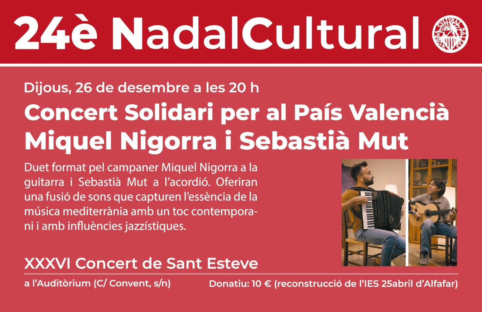 Concert solidari per recaptar fons per València